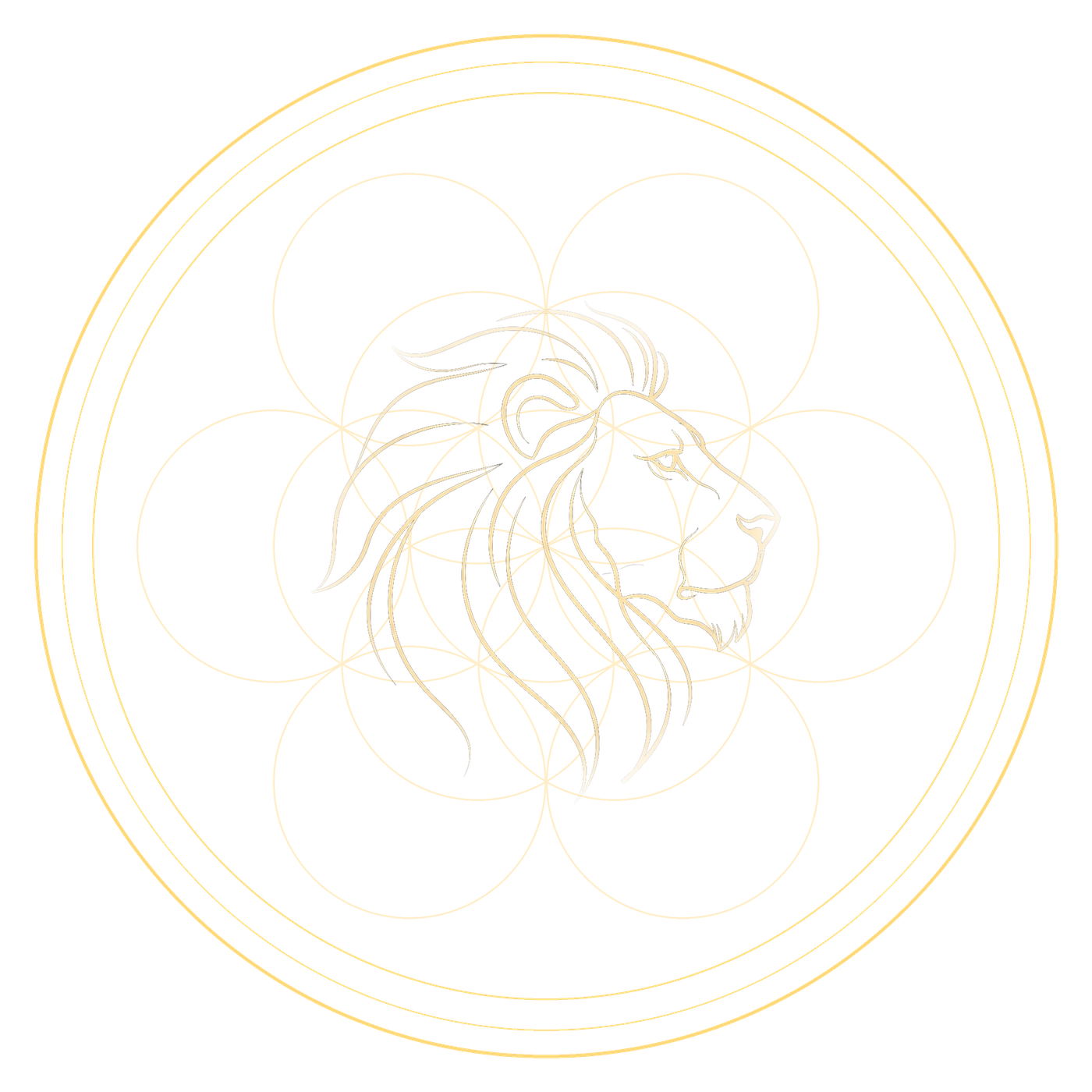 Lion and Flower of Life medallion