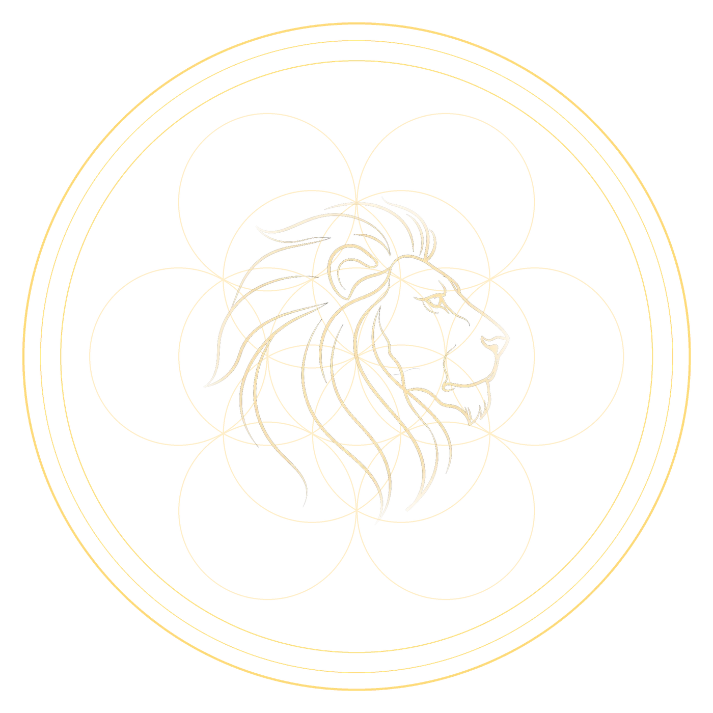 Lion and Flower of Life medallion